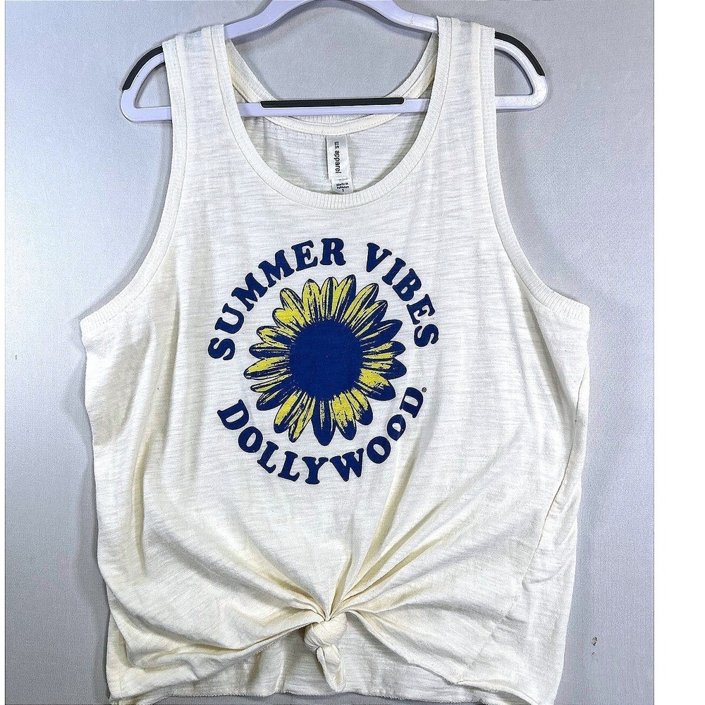Dollywood Summer Vibes Sunflower Graphic Tank Top Small